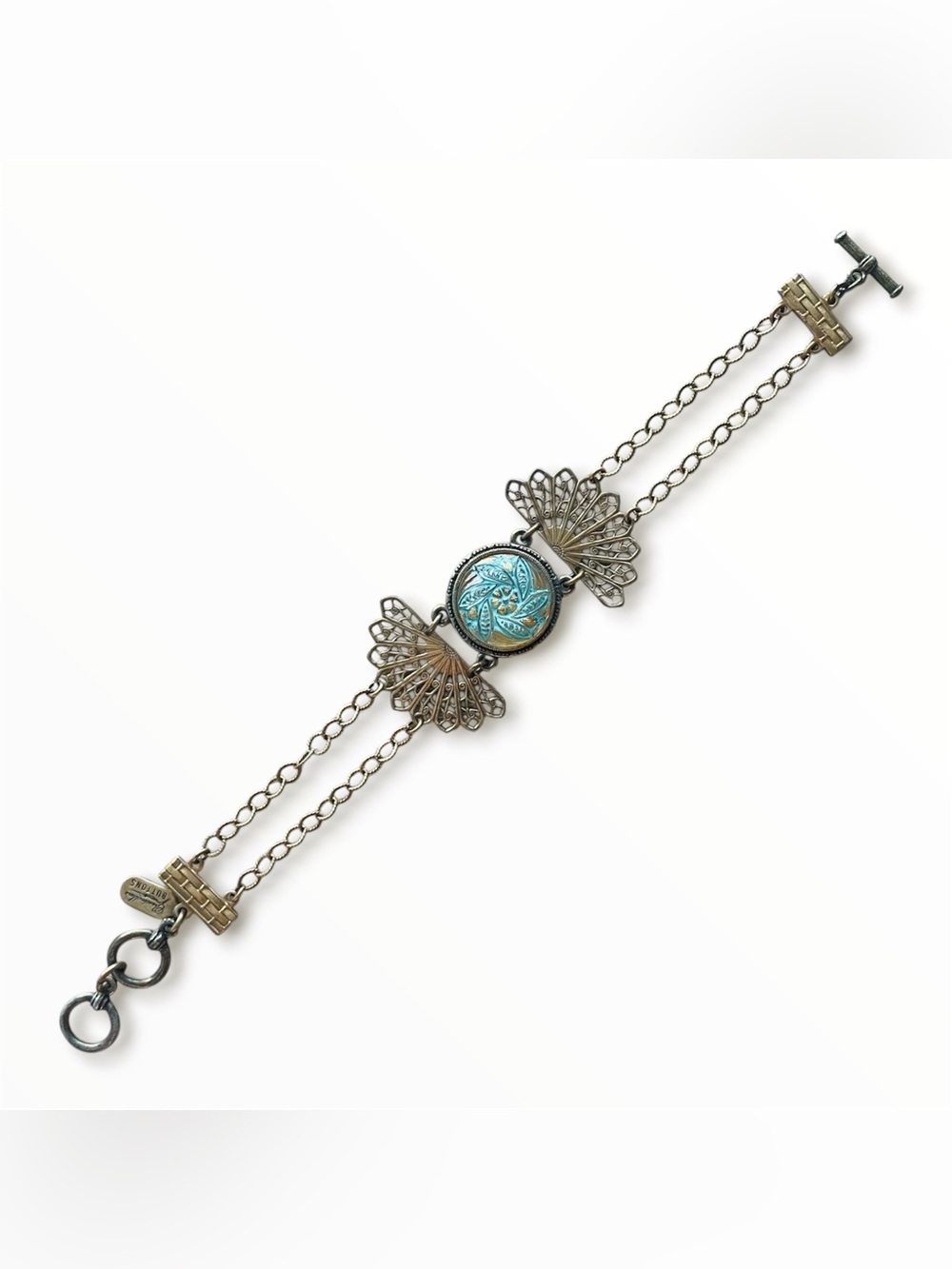 Grandmother’s Buttons Vintage Handmade Art Deco Filigree Style Button Bracelet - Picture 2 of 7